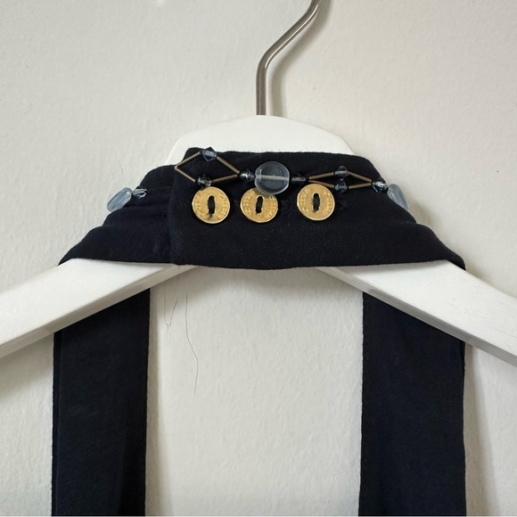 NWT Oscar de La Renta Beaded Halter Top In Ink Size XL - Picture 5 of 8